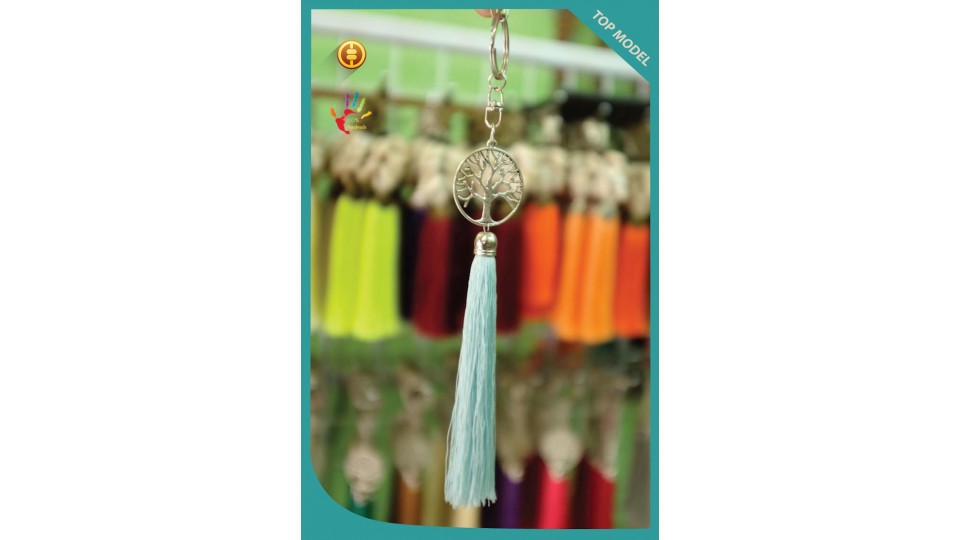 Bali Art Tree Tassel Keychain