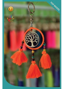 Bali Circle Tree Tassel Keychain