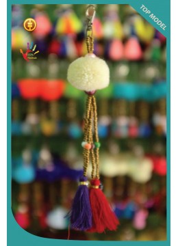 Bali Tassel Keychain Pom Pom