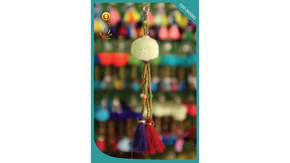 Bali Tassel Keychain Pom Pom