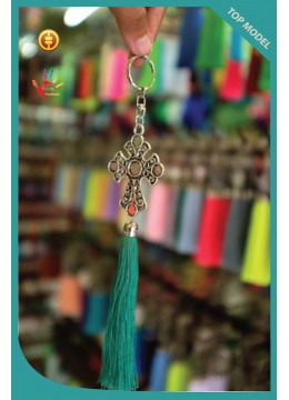 Top Art Metal Cross Tassel Keychain