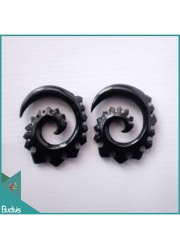 Balinese Carved Spiral Black Horn Body Piercing