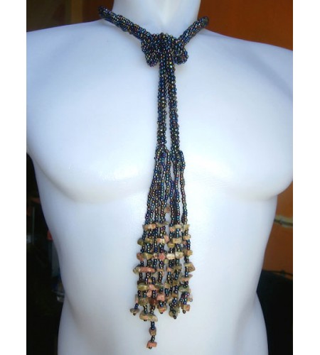 Beaded Tie Necklace