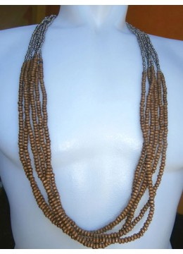 Multi Wooden Bead Necklace