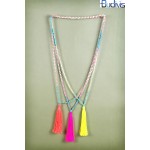 Beaded Tassel Necklace Crystal, Bali Long Necklace, Tassel Necklaces