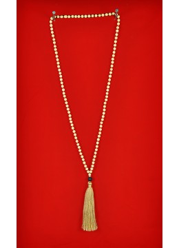 Boho Wood Tassel Necklace With Lava