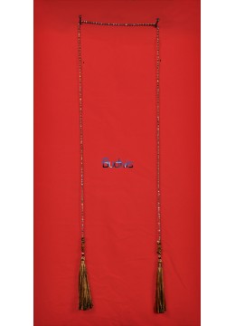 Long Beaded Crystal Lariat Tassel Necklace