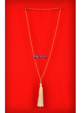 Long Beaded Crystal Tassel Necklace