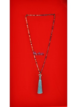 Long Beaded Crystal Tassel Necklace Elephant