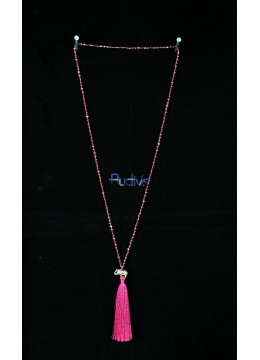 Long Beaded Crystal Tassel Necklace Elephant