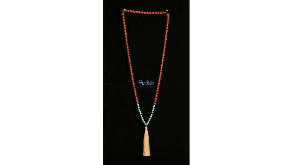 Long Beaded Tassel Necklace Bodhi Seeds