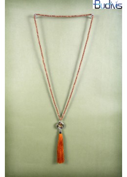 Long Coconut Bead Tassel Necklace