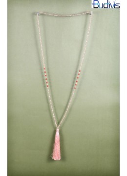 Long Crystal Bodhi Tassel Necklace