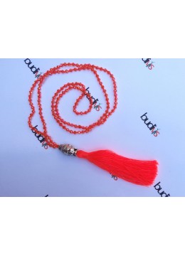 Long Crystal Tassel Necklace Buddha Statue