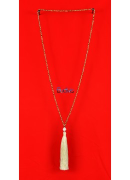 Long Crystal Tassel Necklace Pearl