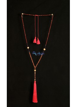 Long Crystal Tassel Necklace Pearl