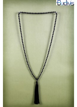 Long Lava Stone Tassel Necklace