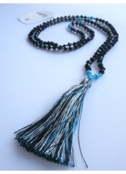 Long Tassel Necklace Crystal