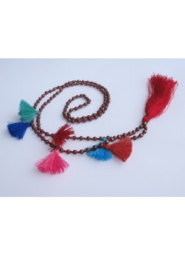 Multi-Beaded Tassel Necklace