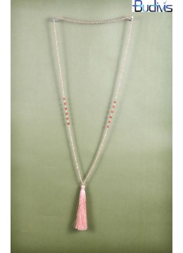 Long Crystal Rudraksha Tassel Necklace
