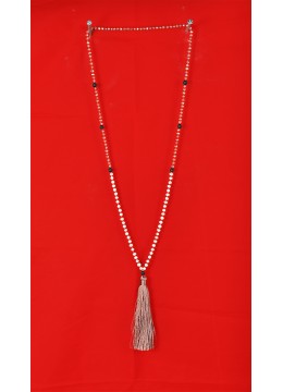 Long Tassel Necklace With Mini Pearls