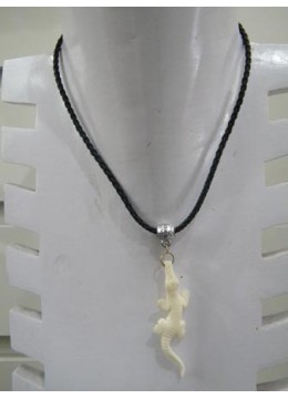 Bone Carved Crocodile Necklace