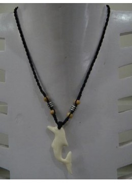 Dolphin Bone Carving Necklace, Bone Carving in Handmade