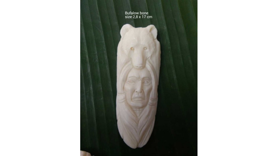 Affordable Balinese Cow Bone Carved Pendant Spirit Model