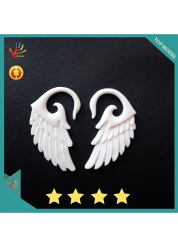 Direct Artisan Bali Earrings Ox Bone Carved Wings