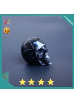 Black Horn Carved Skull Jewelry Making - Large