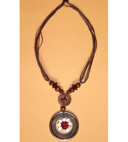 Beaded Wood Necklace