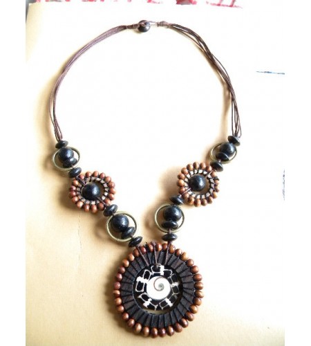 Natural Wood Beads Necklace