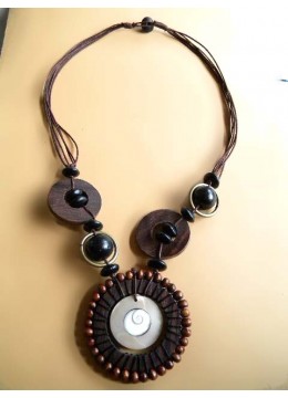 Natural Wood Beads Necklace