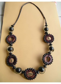 Natural Wood Beads Necklace