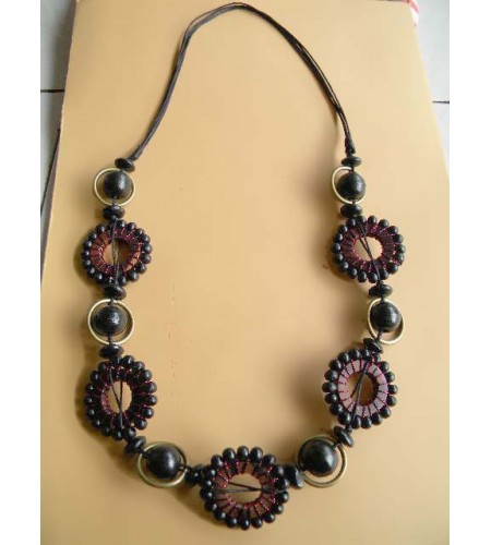 Natural Wood Beads Necklace