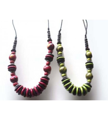 Wood Beads Colour Necklace