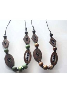 Wood Beads Colour Necklace