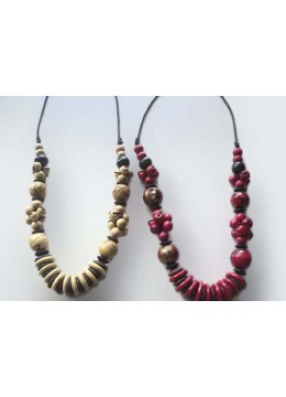 Wood Beads Colour Necklace