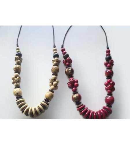 Wood Beads Colour Necklace