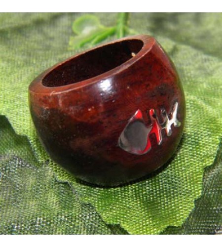 Bali Wood Ring Stainless