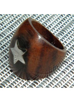 Bali Wooden Ring Stainless