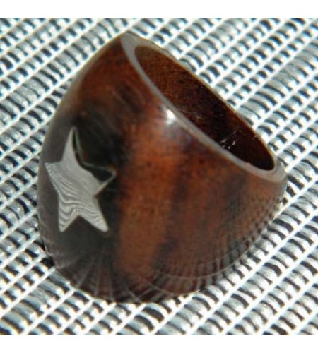 Bali Wooden Ring Stainless