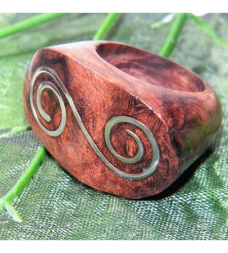 Bali Wooden Ring Stainless