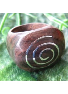 Natural Wood Ring Stainless