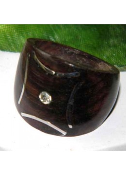 Natural Wood Ring Stainless