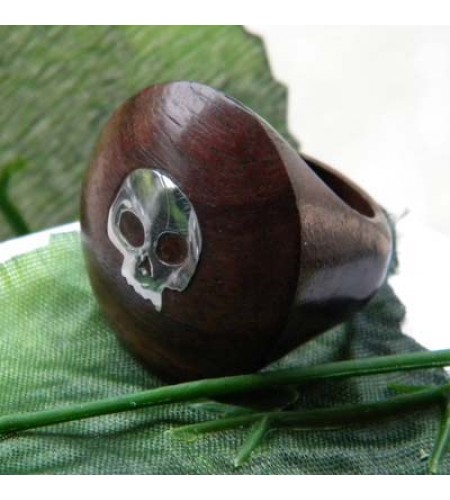 Natural Wood Ring Stainless