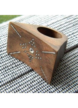 Natural Wood Ring Stainless