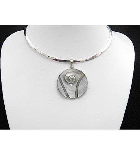 Affordable Pendant Shell Carving Sterling Silver 925