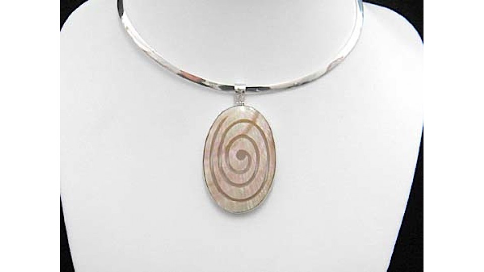 Affordable Pendant Shell Carving Sterling Silver 925