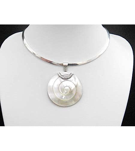 Affordable Pendant Shell Carving Sterling Silver 925